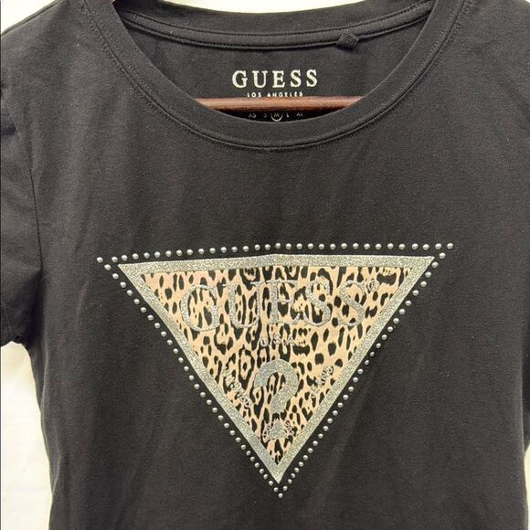 GUESS Black Leopard Print Women's Top - Picture 2 of 3